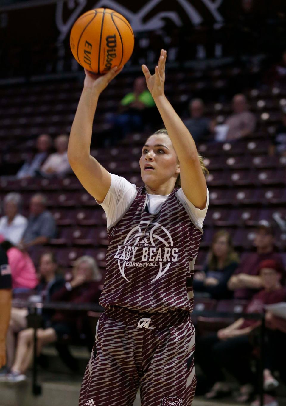 Kaemyn Bekemeier during the Missouri State Lady Bears' scrimmage at Great Southern Bank Arena on October 21, 2023.