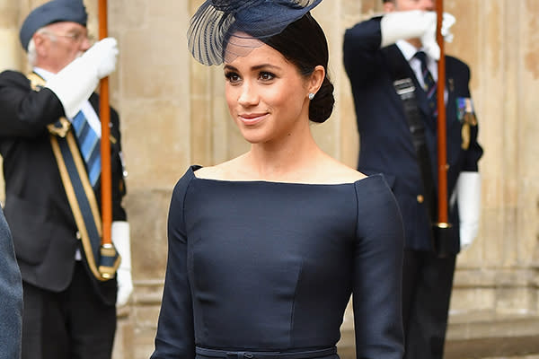 Meghan Markle en el centésimo aniversario de la Real Armada Británica. Foto: Jeff Spicer / Stringer / Getty Images.