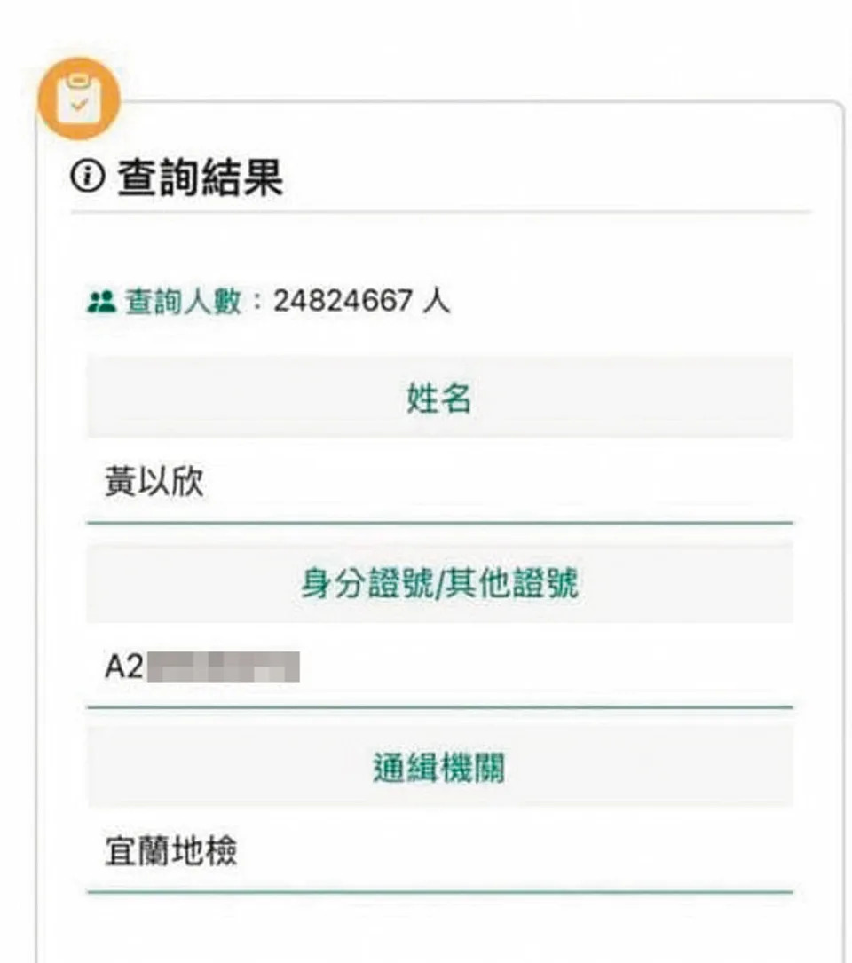 黃先前就曾因賣假貨挨告，遭宜蘭地檢署通緝。（翻攝法務部網站）