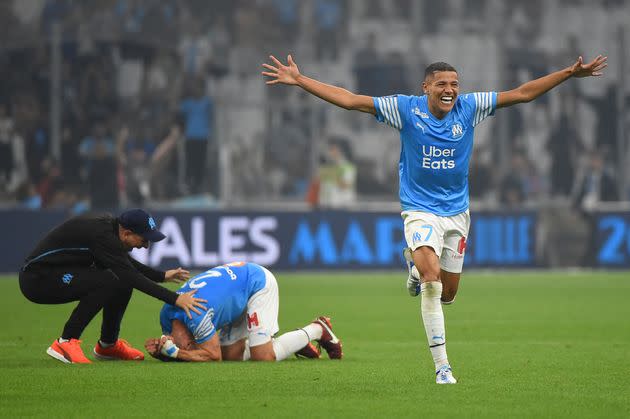 Ce samedi 21 mai, l'Olympique de Marseille et Amine Harit ont fait la meilleure opération de la dernière journée de Ligue 1, récupérant la deuxième place du classement, synonyme de qualification directe pour la Ligue des champions. (Photo: Sylvain Thomas / AFP)