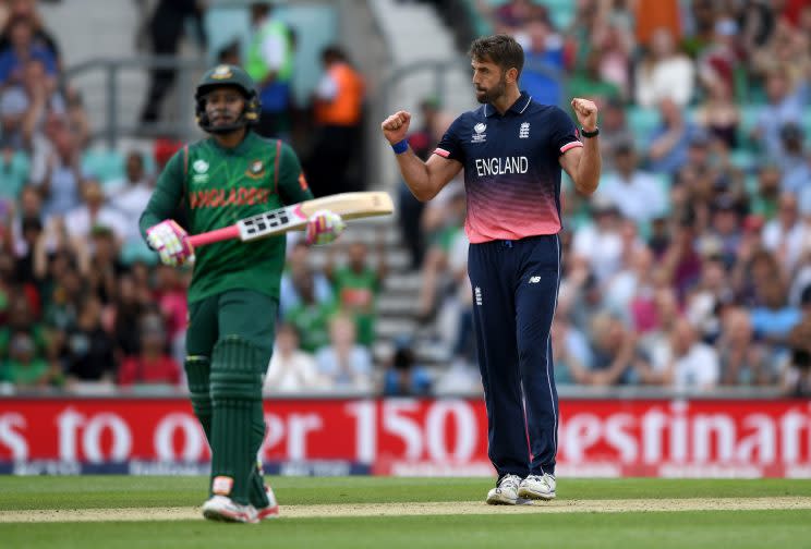 Celebrations as England take a wicket against Bangladesh