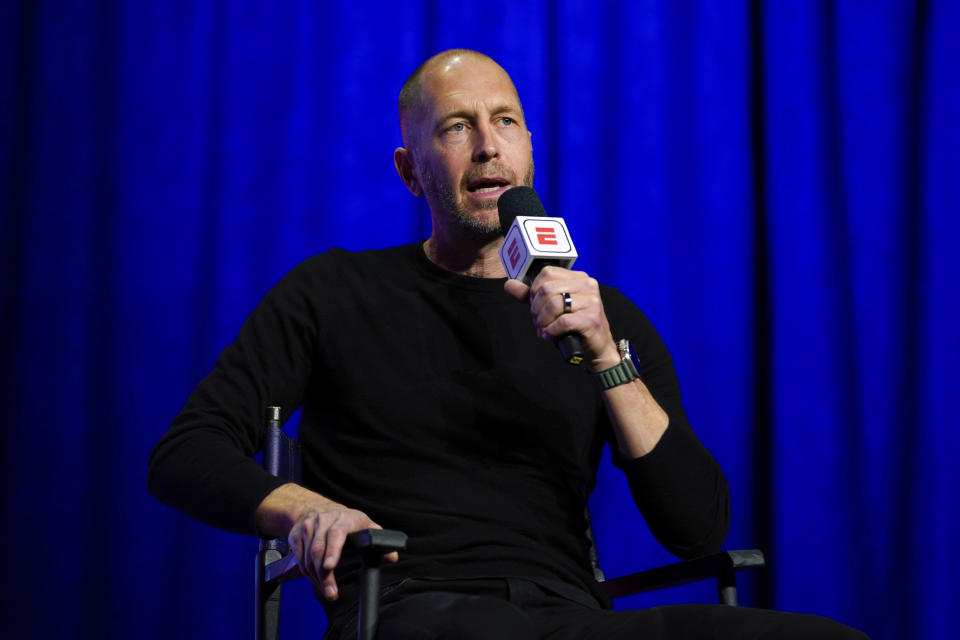 United States men's national team soccer coach Gregg Berhalter speaks, Wednesday, Nov. 9, 2022, in New York, as the team's roster for the upcoming World Cup in Qatar is announced. (AP Photo/Julia Nikhinson)