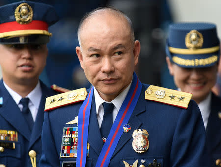 Incoming Philippine National Police Chief Oscar Albayalde arrives for the National Police chief handover ceremony in Camp Crame, Quezon City, metro Manila, Philippines, April 19, 2018. REUTERS/Dondi Tawatao