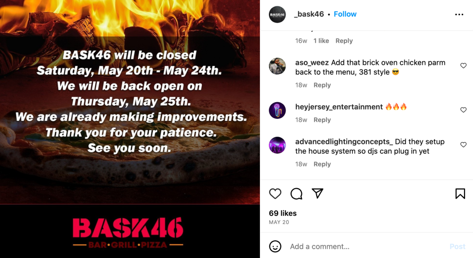 Bask46 announced a temporary closing in May.