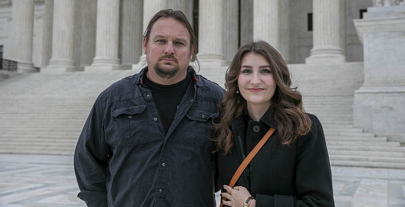 David and Olivia Carson outside the U.S. Supreme Court. (Institute for Justice)