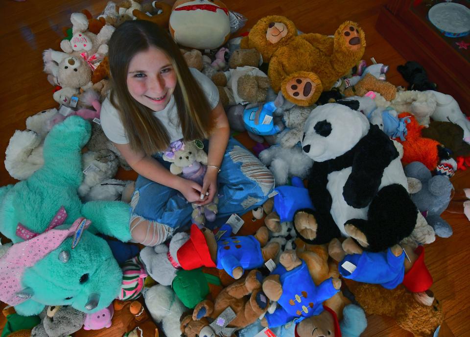 Taylor Putterman, of the Hagerstown area, has collected over 175 teddy bears that she will give to children's hospitals this holiday season. Her goal is to collect over 600 teddy bears to donate to six hospitals this year.