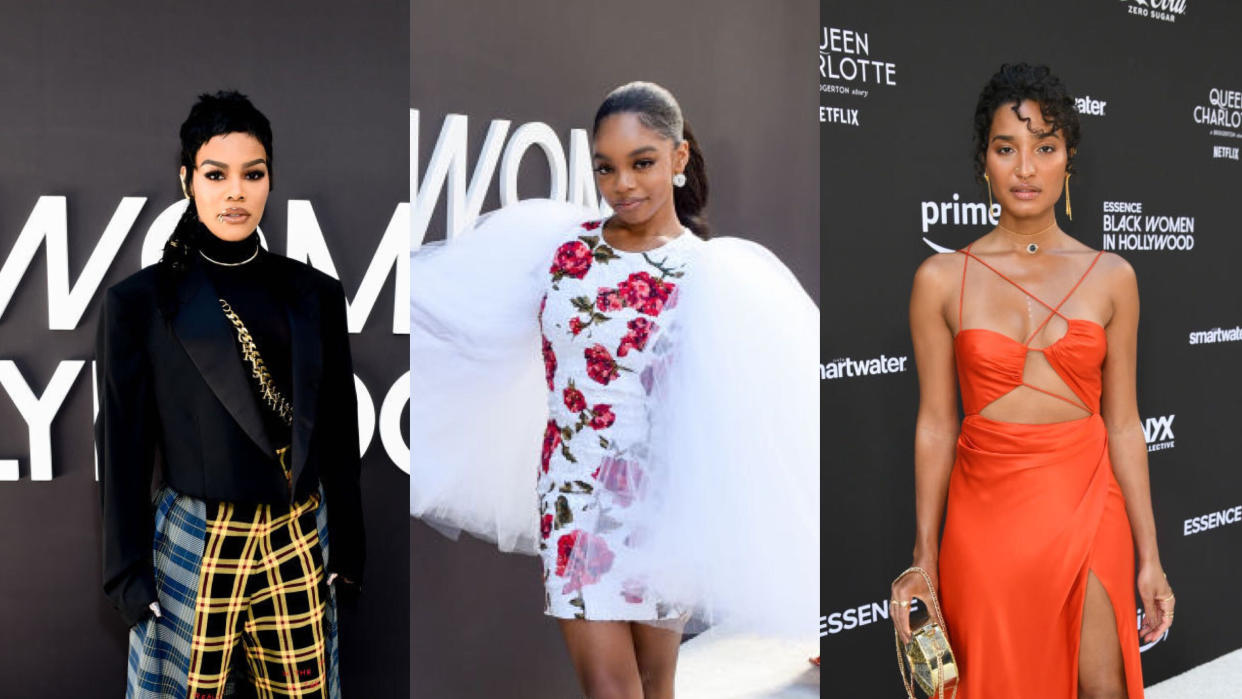 Teyana Taylor, Marsai Martin, and Indya Moore at the 2023 Essence Black Women In Hollywood Awards Luncheon