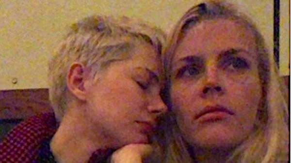 Actress Busy Philipps posted a picture Monday of her providing a shoulder to lean on for Michelle Williams on the 10th anniversary of Heath Ledger’s death.