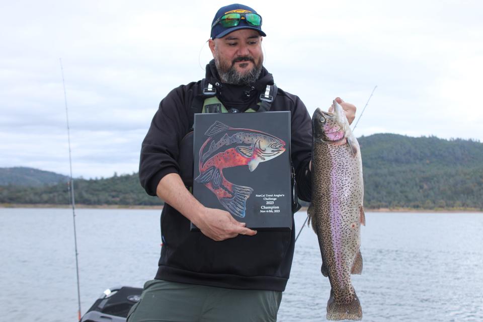 Jason Andre of Vacaville won first place in the NorCal Trout Angler’s Challenge Tournament of Champions held the weekend of November 4-5 at Collins Lake.