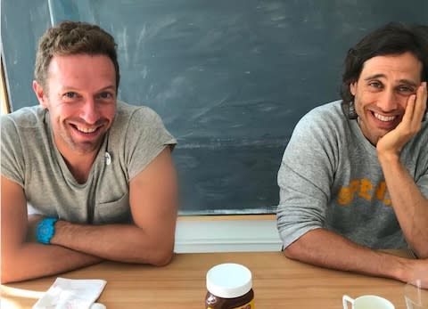 Chris Martin and Brad Falchuk - Credit: Gwyneth Paltrow/Instagram