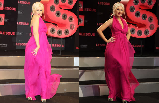 Christina Aguilera is in the pink with Christian Louboutin Shoes at Berlin  premiere of Burlesque