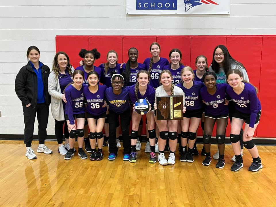 The Peoria Christian volleyball team won the Illinois Elementary School Association Class 2A eighth-grade state championship in 2023.