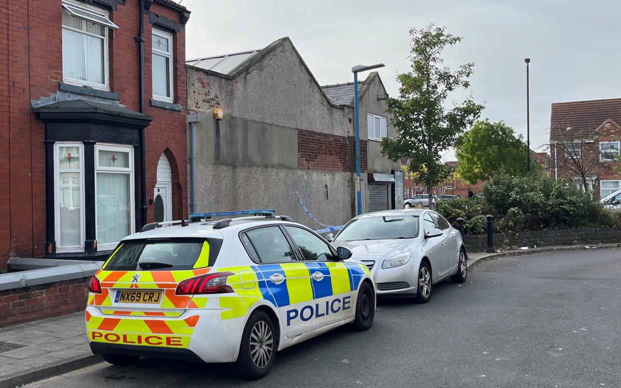 A police cordon at Wharton Terrace, Hartlepool after Ahmed Ali's in attack in October 2023