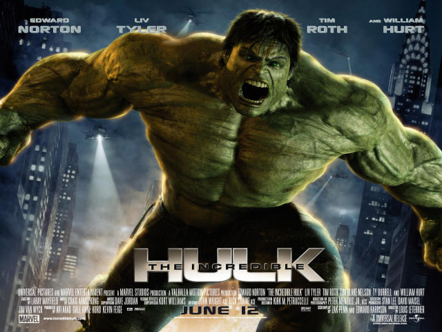 THE INCREDIBLE HULK, Edward Norton as the Hulk on British poster art, 2008, &#xa9;Universal Pictures/courtesy Everett Collection