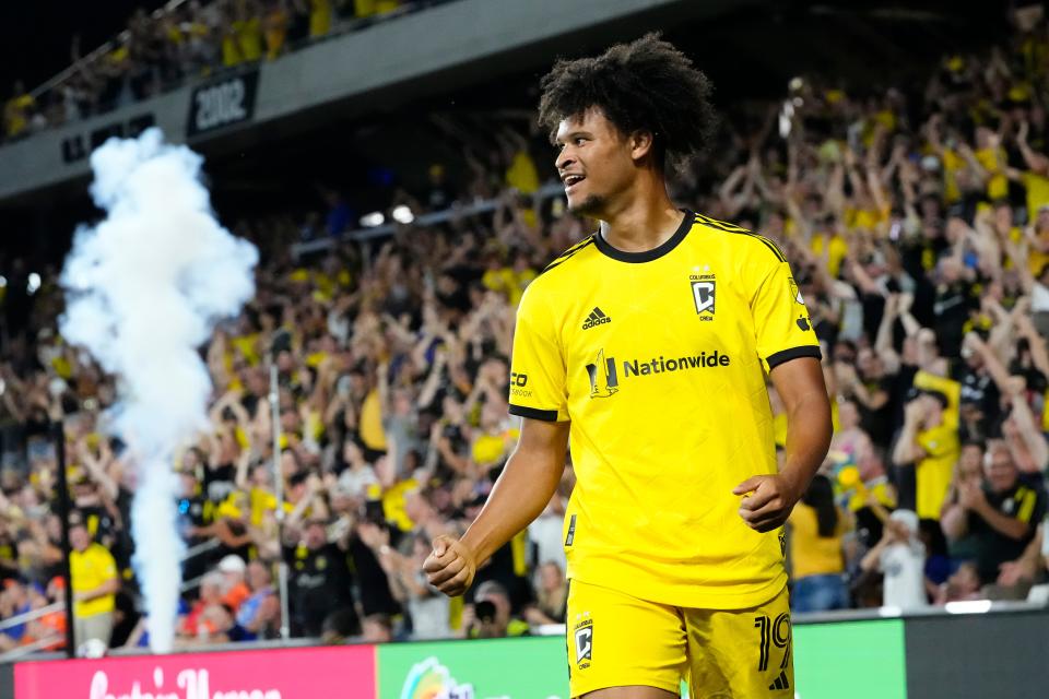 Crew forward Jacen Russell-Rowe had three shots in Columbus' 1-0 season opening win over Atlanta United.