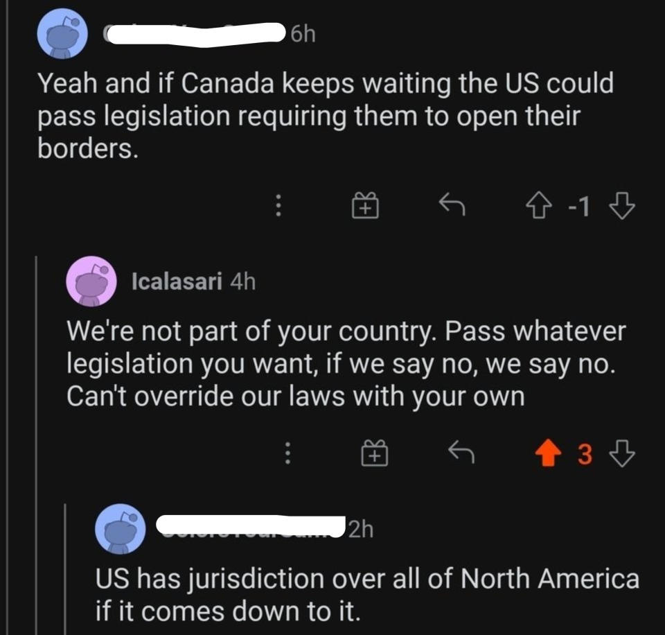 person who says the usa has jurisdiction over all north america