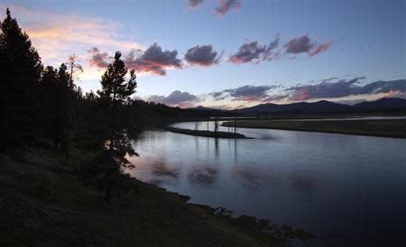 The Yellowstone River winds through the Hayden Valley in Yellowstone National Park, Wyoming, June 9, 2013. REUTERS/Jim Urquhart