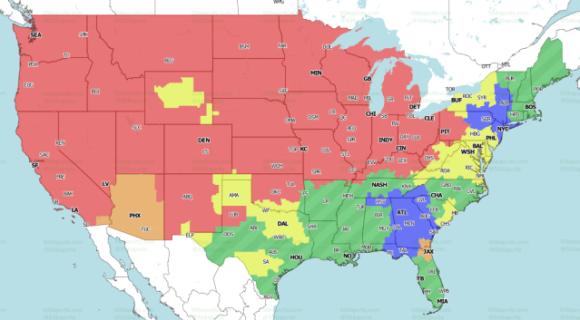 NFL Week 4 broadcast maps