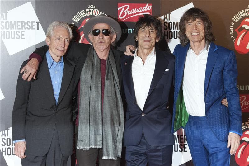 Charlie Watts, Keith Richards, Ronnie Wood et Mick Jagger (de gauche à droite). - -