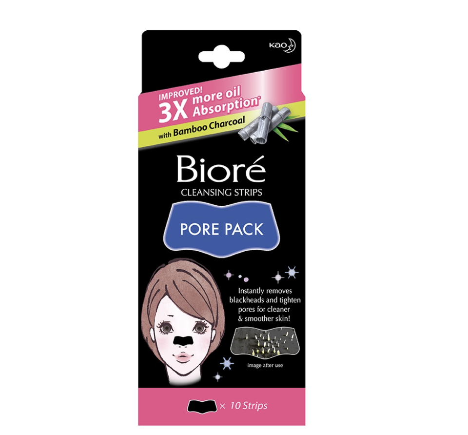 Biore Cleansing Strips Pore Pack Black 10&#39;s. (PHOTO: Shopee)