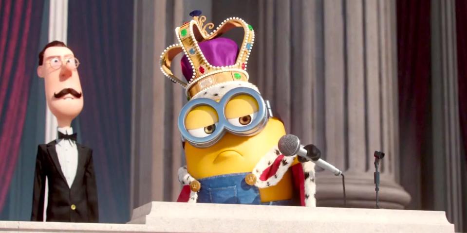 Minions movie mic drop Bob 