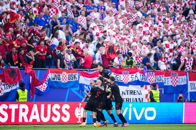 Albania celebrate their late equaliser