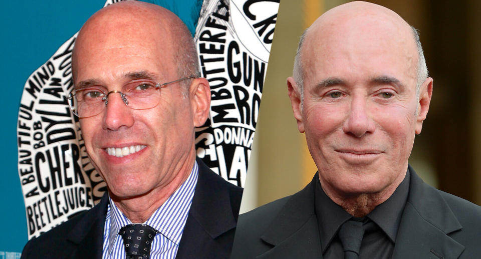 Jeffrey Katzenberg and David Geffen. (Photos: Charles Eshelman/FilmMagic, Andrew Toth/Getty Images)