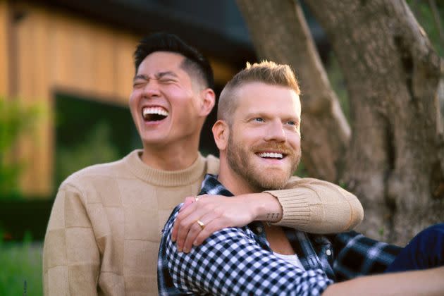 Husbands Mark and Scott Hoying are the authors of a new children's book, 