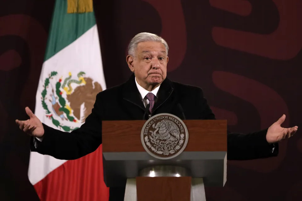 AMLO durante una conferencia de prensa el 8 de febrero pasado. (Luis Barrón / Eyepix Group). 