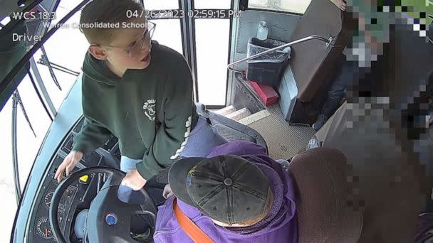 PHOTO: Dillon Reeves jumped into action after he noticed the driver of the school bus he was riding in was in distress, April 26, 2023, in Warren, Michigan. (Warren Consolidated Schools)