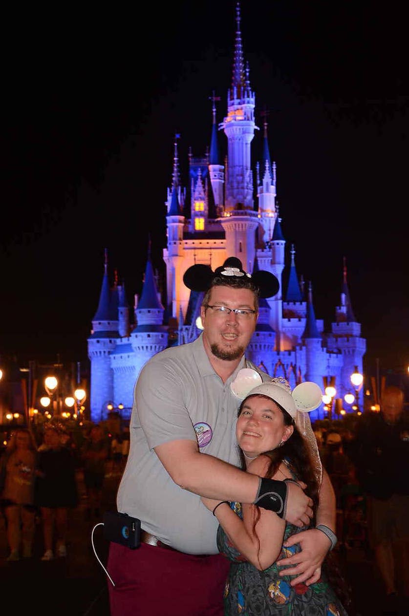 Bukard and her husband celebrated their 10th wedding anniversary in front of Cinderella Castle at Walt Disney World. (Rebecca Bukard)