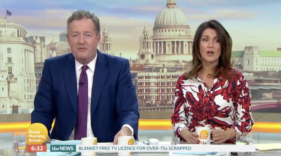 Piers Morgan and Susanna Reid claimed that television was the only window into the world people over a certain age have (ITV)