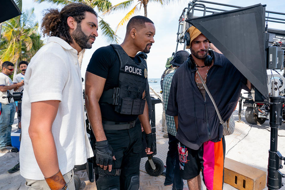 Director Adil El Arbi, Will Smith and director Bilall Fallah on the set of Columbia Pictures BAD BOYS: RIDE OR DIE.