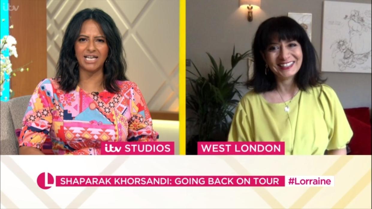 Shaparak Khorsandi told Ranvir Singh she is reclaiming her real name. (ITV)