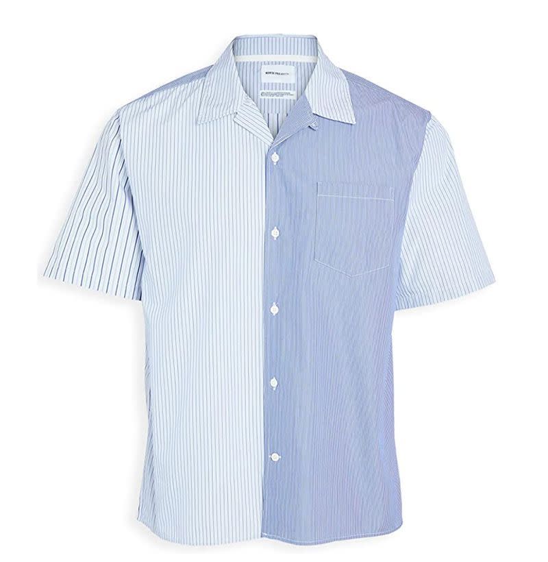 Carsten Poplin Patchwork Short-Sleeve Shirt