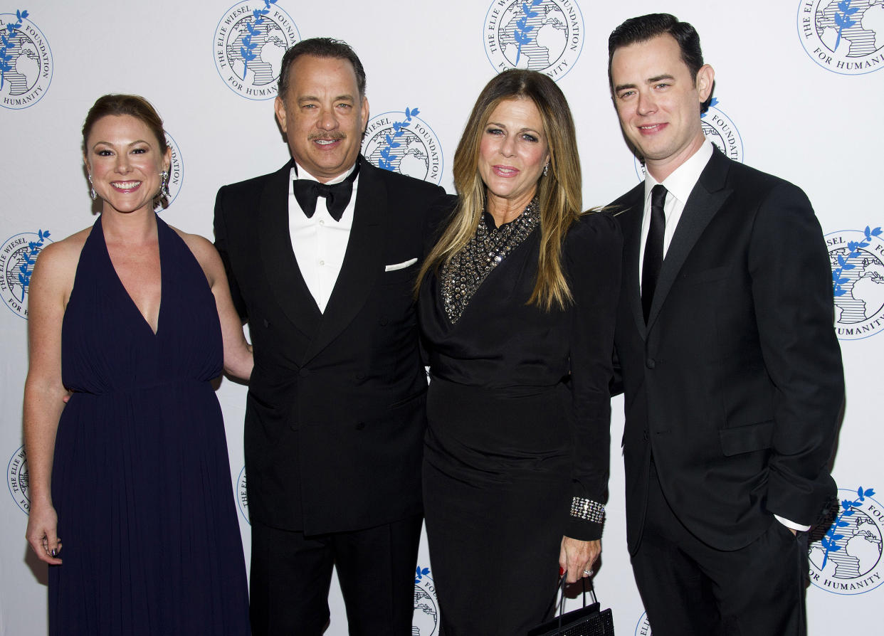 Tom Hanks, Rita Wilson, Colin Hanks, Samantha Bryant (Charles Sykes / AP)