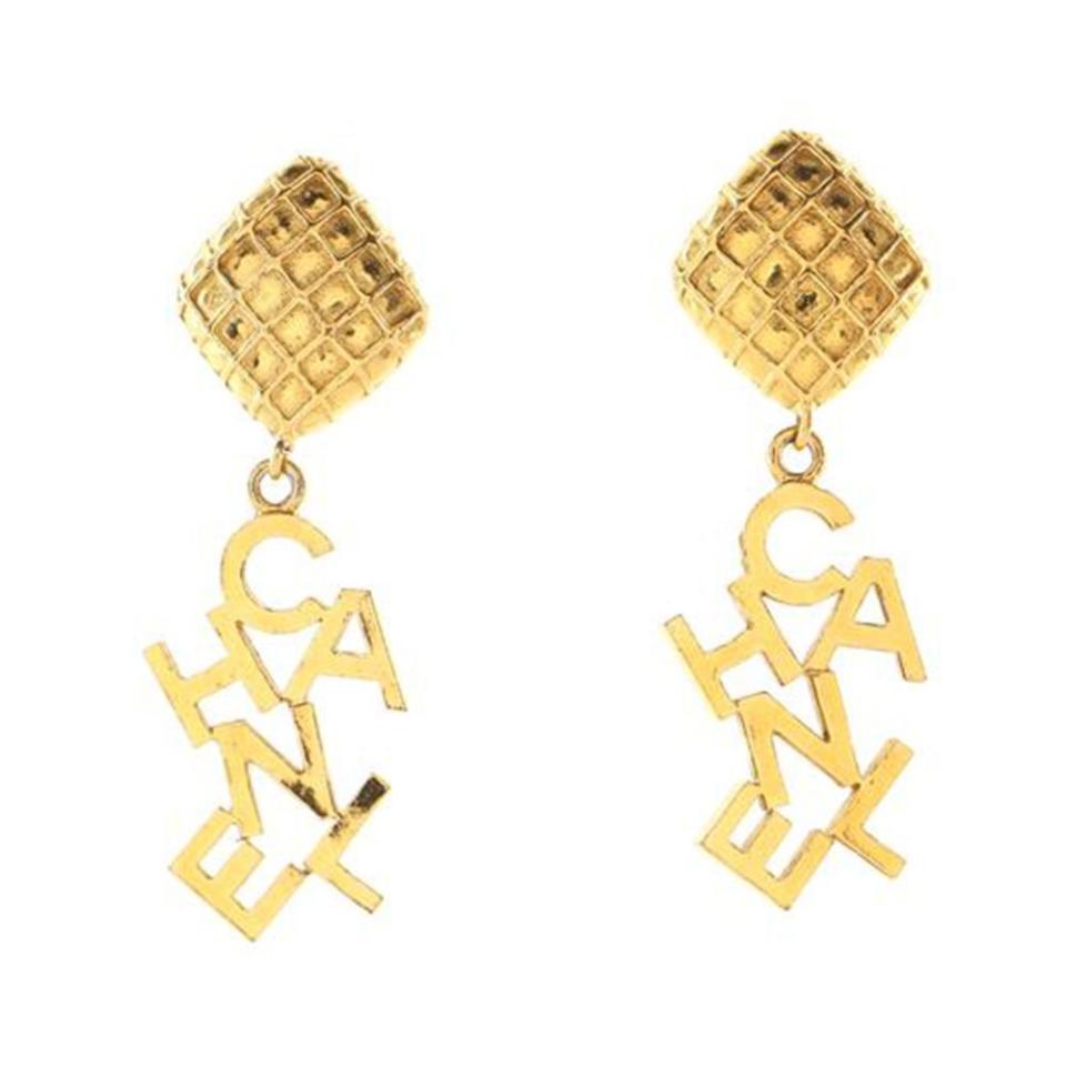 Chanel Vintage Letter Drop Earrings