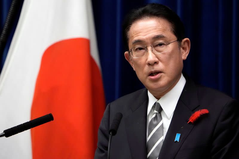 Japan's PM Kishida speaks during news conference in Tokyo