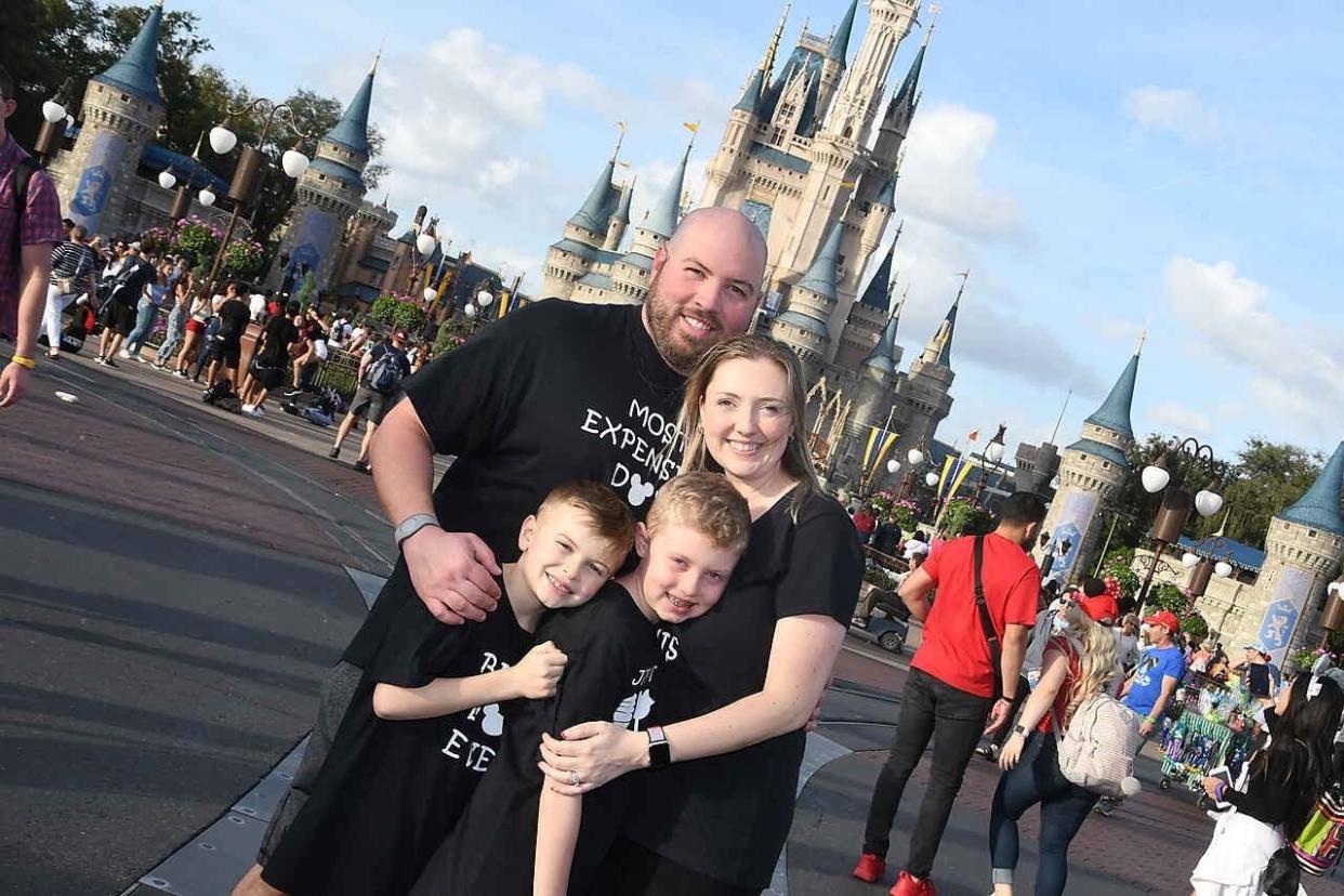 Mike McMahon, pictured here with his family at Disney World, is convinced he got the coronavirus shortly after his trip. (Mike McMahon/Courtesey)