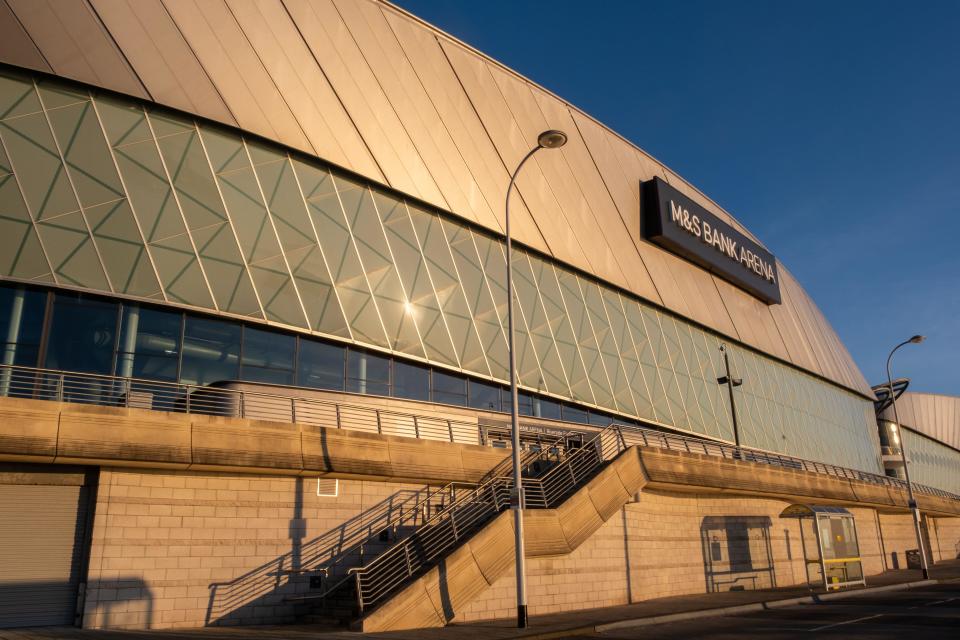 The exterior of the M&S Bank Arena in Liverpool Merseyside December 2020