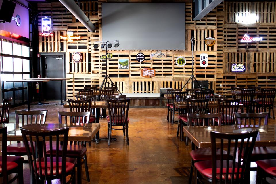 Parlour in Downtown Louisville has a fun, private room with its own stage that can be used for rehearsal dinners.