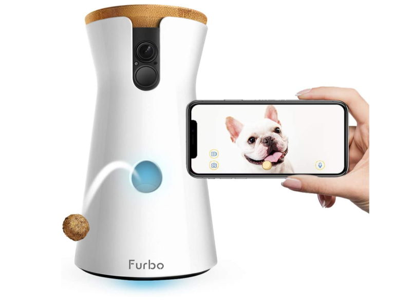 SEHEN Sie Ihren Hund: Die 1080p Full HD Furbo Dog Camera mit Nachtsichtfunktion, 160º Weitwinkel und 4x Zoom, ermöglicht es Ihnen auch in Ihrer Abwesenheit, Ihren Hund zu sehen. (Bild: Amazon)