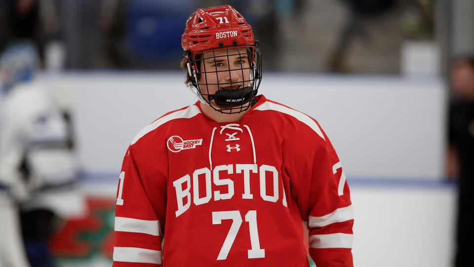 Macklin Celebrini could hear his name called first at the 2024 NHL Draft. (Photo by Richard T Gagnon/Getty Images)