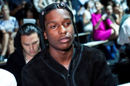 FILE PHOTO: U.S. rapper A$AP Rocky attends the Alexander Wang Spring/Summer 2013 collection during New York Fashion Week