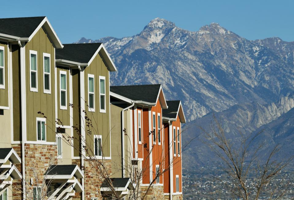 Town homes in the Bluffdale and Herriman areas on Tuesday, Nov. 14, 2023. | Scott G Winterton, Deseret News