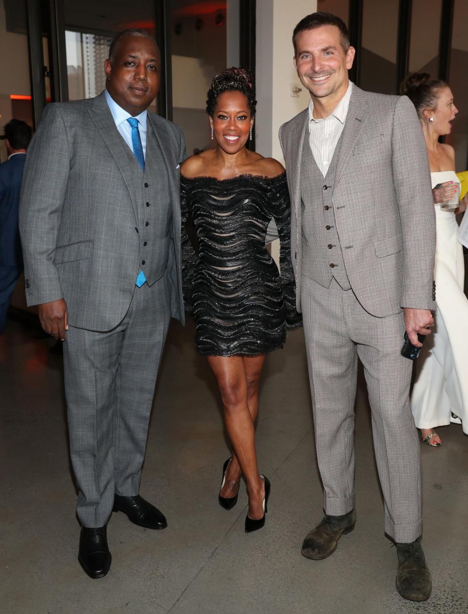 <p>Kemp Powers, Regina King and Bradley Cooper attend Bring On The Light: The 2021 Moth Ball Honoring Regina King and Kemp Powers at Spring Studios on June 22 in N.Y.C.</p>