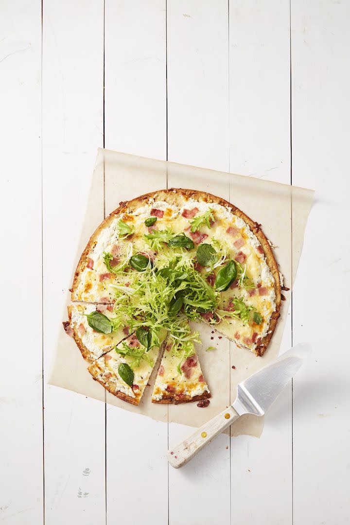 Ham and Cheese Salad Pizza