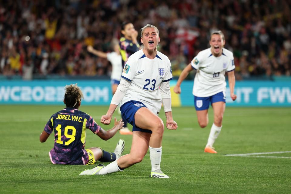 Alessia Russo celebrates the winning goal for England (Isabel Infantes/PA) (PA Wire)