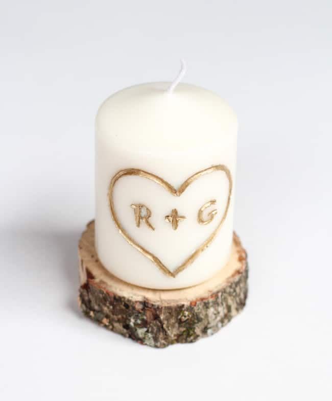 initial candle valentines day decor