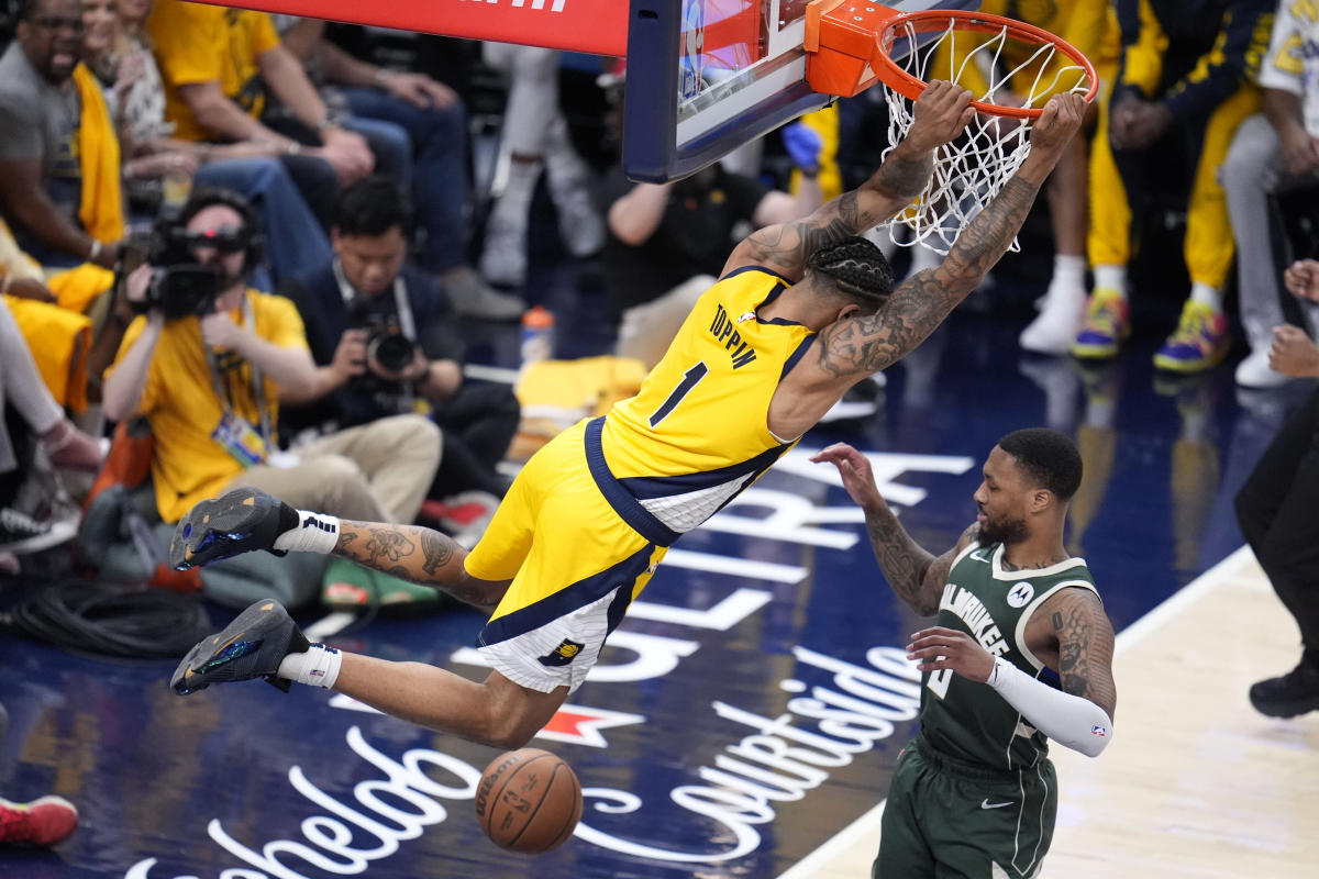 NBA playoffs: Damian Lillard scores 28, but Pacers' bench makes difference in 120–98 Game 6 victory - Yahoo Sports